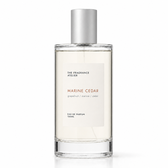 Marine Cedar Eau de Parfum 100ml bottle by The Fragrance Atelier
