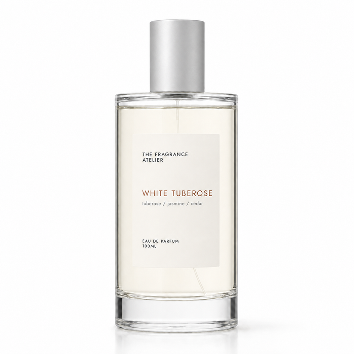 White Tuberose Eau de Parfum 100ml bottle by The Fragrance Atelier
